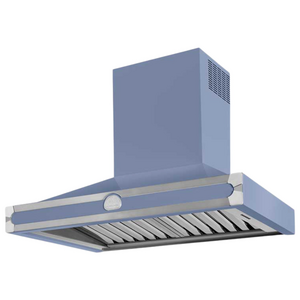 La Cornue Albertine 90cm Canopy Rangehood Paris Blue with Brushed Nickel