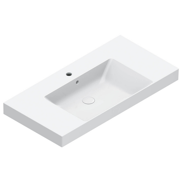 Catalano Zero 1000x500 Central Bowl Basin Gloss White 1 Taphole 0121011001