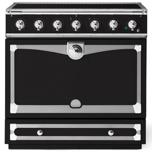 La Cornue Albertine 90cm Induction Freestanding Oven Matte Black with Polished Chrome