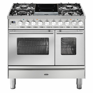 ILVE Professional Plus Series 90cm Dual Fuel Induction Double Oven with Milano Knobs PD09IDWE3SS