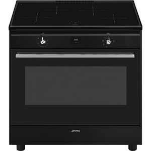 Smeg 90cm Induction Freestanding Oven Black