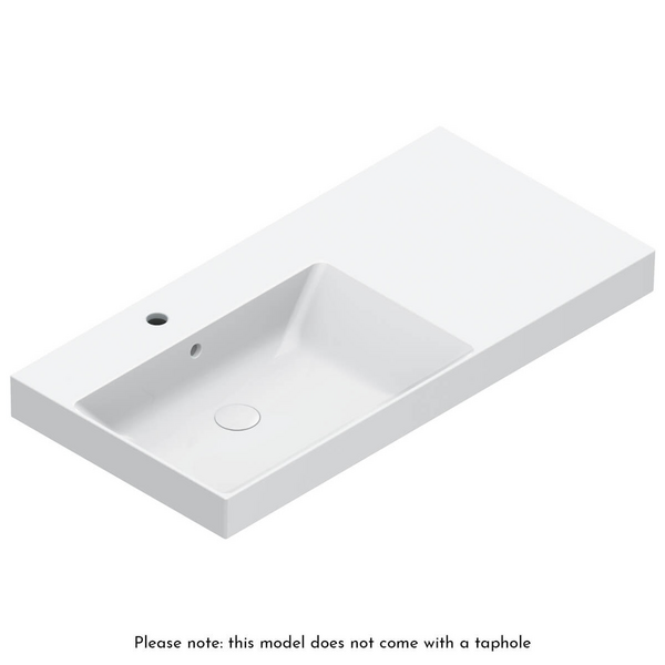 Catalano Zero 1000x500 Left Bowl Basin Gloss White No Taphole 0121040001