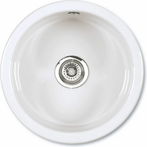 Shaws Round 600 Single Bowl Handcrafted Fireclay Sink SCR0460WH