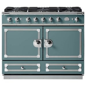 La Cornue Cornufe 110cm Dual Fuel Freestanding Oven Ocean with Polished Chrome