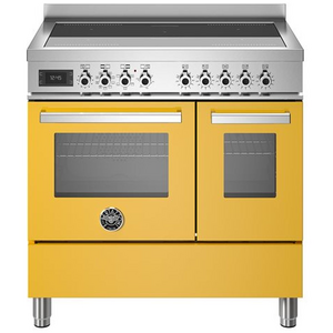 Bertazzoni Professional Series 90cm 5-Zone Induction Cooktop with Electric Double Oven Cooker Giallo