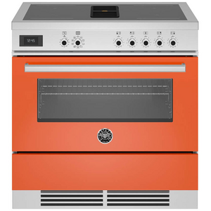 Bertazzoni 90cm Professional Airtec Orange Induction Freestanding Oven with Integrated Downdraft PROCH94I1EART