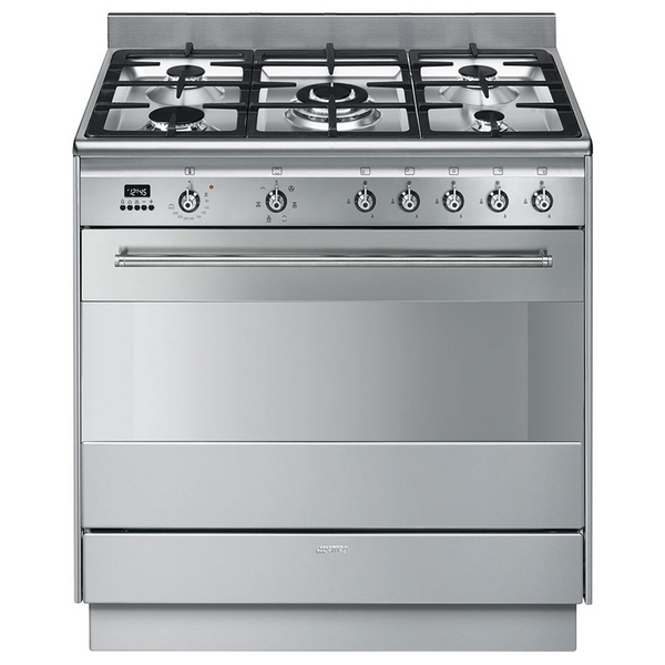 Smeg 90cm Classic Freestanding Dual Fuel Oven Stove FS9606XS1