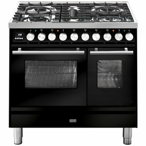 ILVE Professional Plus Series 90cm Dual Fuel Five Burner Double Oven with Milano Knobs