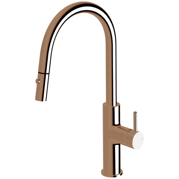Sussex Taps Virgo Sink Mixer Pull Out Spray Tap LUXPVD Silk Rose Gold VGSMPOS01-65