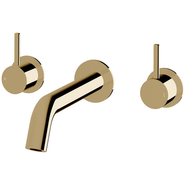 Sussex Taps Virgo Wall Basin or Bath Set 200mm LUXPVD Pure Gold VGWBBS20001-59