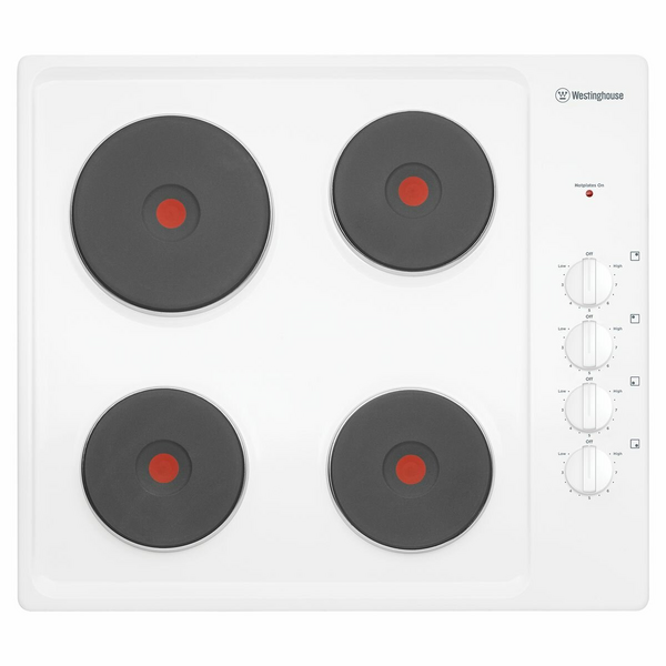 Westinghouse 60cm Electric Cooktop White WHS642WC