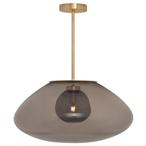 CTO Lighting Petra Large Pendant Light - Brass and Smoked Glass PETPELSBSGSG