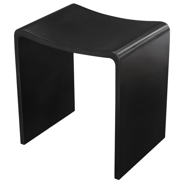 Thermogroup Willow Solid Surface Shower Stool - Black WS4030B