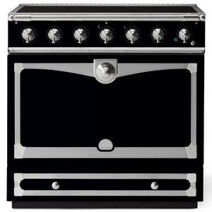 La Cornue Albertine 90cm Induction Freestanding Oven Shiny Black with Brushed Nickel