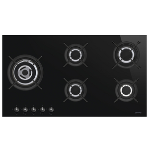 Smeg 90cm Linea Black Ceramic Glass Cooktop PV195LCNAU