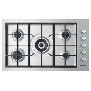 Fisher & Paykel Series 9 90cm Natural Gas Flush Fit Cooktop Stainless Steel