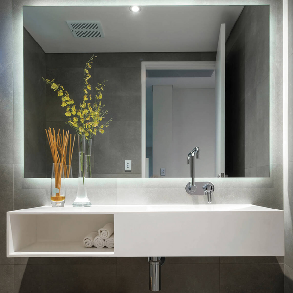 Thermogroup Ablaze 1200x800 108W Backlit Rectangle Bathroom Mirror with Demister - Cool Light SS128C