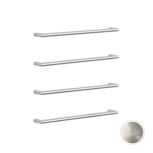 Rogerseller Roll Single Heated Towel Rail 750 x 4 Rails - Brushed Stainless Steel 3435000907