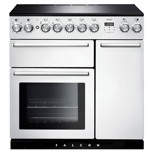 Falcon 90cm Nexus Freestanding Electric Oven/Stove White and Chrome