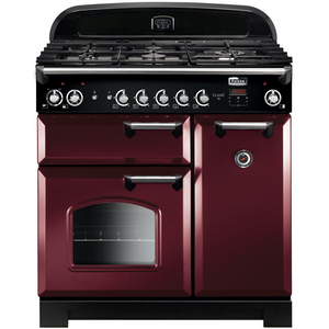 Falcon 90cm Classic Natural Gas Freestanding Oven/Stove Cranberry and Chrome