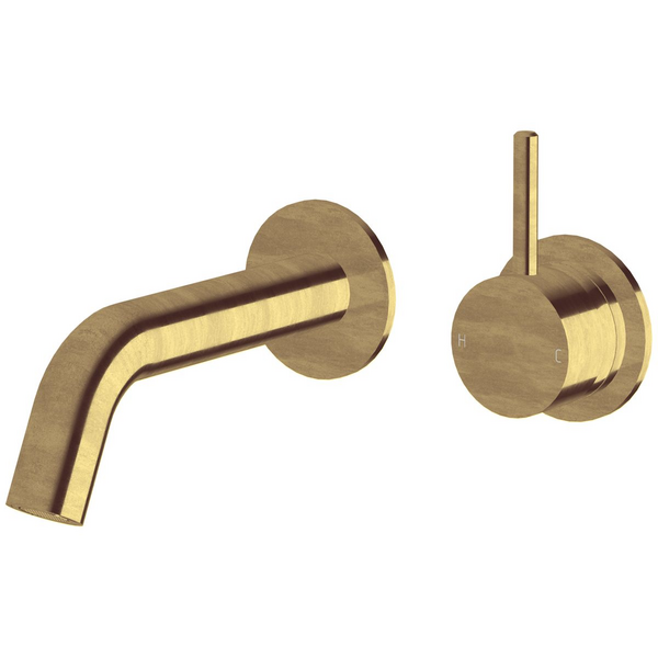 Sussex Taps Virgo Wall Basin or Bath Mixer Outlet System 150mm Living Tumbled Brass VGWBBMOS15001-23