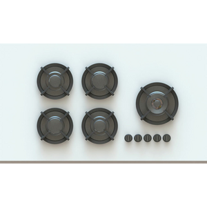 Pitt Ebeko 5 Burner Natural Gas Cooktop Professional Brass
