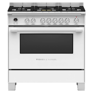 Fisher & Paykel 90cm Series 9 Classic Style Freestanding Dual Fuel Pyrolytic Oven White