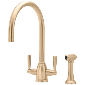 Shaws by Perrin & Rowe Silverdale Kitchen Mixer with Rinse Satin Brass AUSH4866SB-3