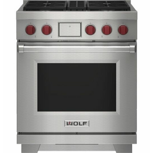 WOLF 76cm Freestanding Dual Fuel Oven/Stove with 4 Burners - LPG Gas