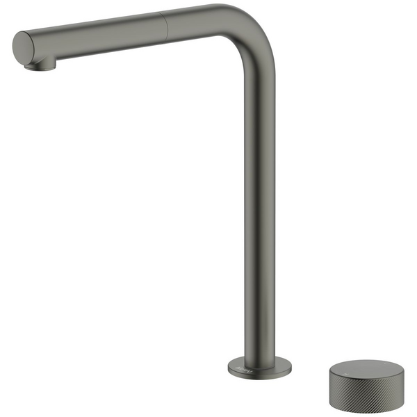 Abey Poco Square Pull Out Kitchen Mixer Tap Gunmetal 8K1-GM-LF