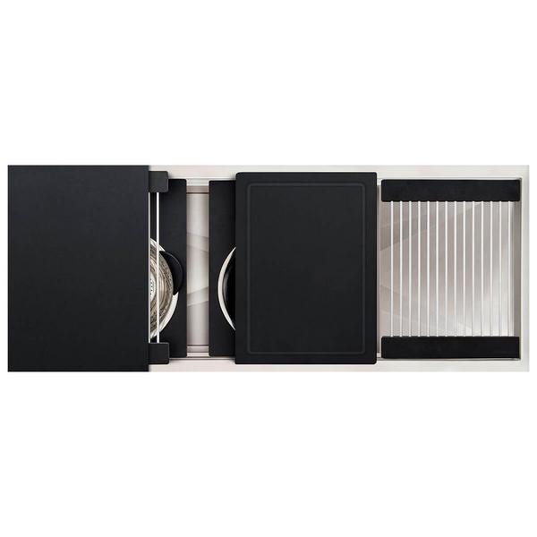 The Galley Ideal Workstation 3 Culinary Kit with DryDock - Graphite Wood Composite IWS-3-S-DD-12-S-GT