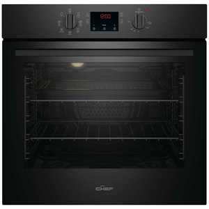 Chef 60cm Electric Multi Function Built-In Oven with Quick Cook-Black CVE614DB