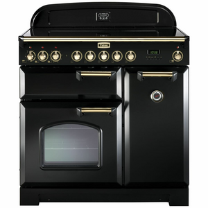 Falcon 90cm Classic Deluxe Freestanding Induction Oven/Stove Black and Brass