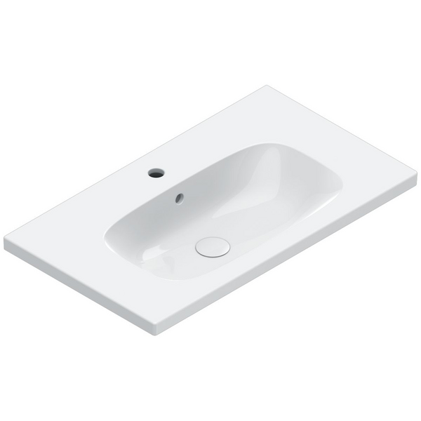 Catalano Alvea 800x460 Wall Hung Basin Gloss White 1 Taphole 0620811001