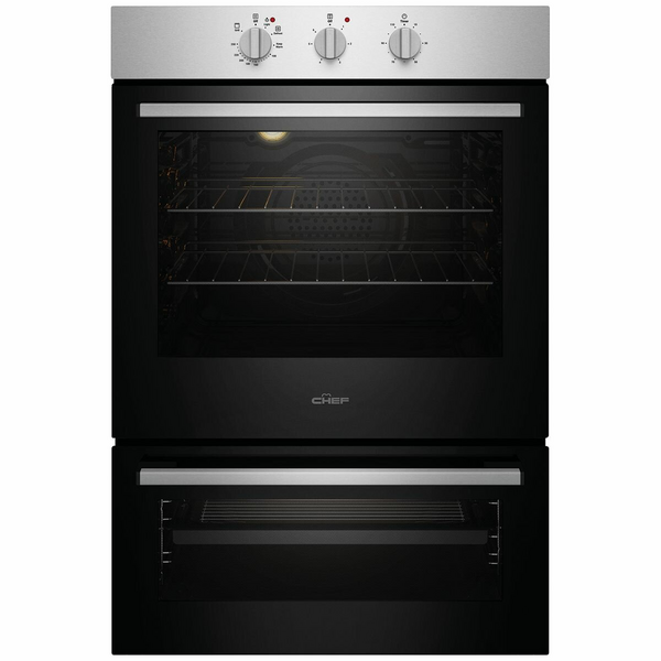 Chef 60cm Electric Built-In Fan Forced Oven with Separate Grill CVE662SB