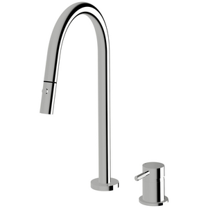 Sussex Taps Virgo Hob Set Pull Out Spray Tap Fluted Chrome