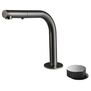 Rogerseller Eccentric Hob Sink Mixer and Outlet with Pull Out Spray - Graphite