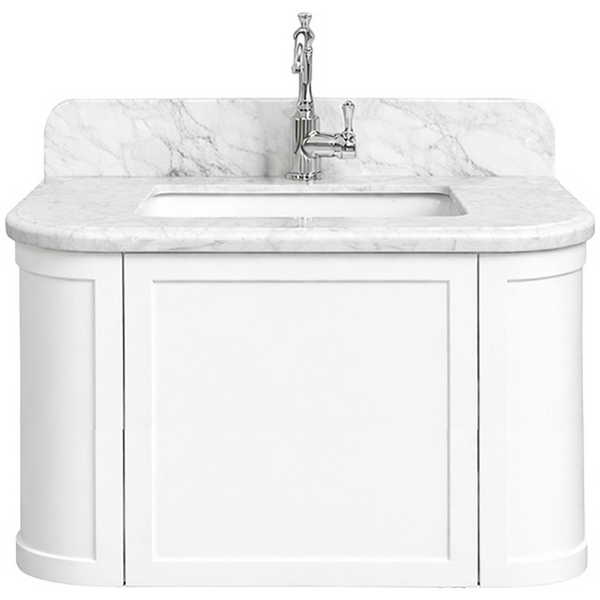Turner Hastings Evara 75x53 Wall Hung Vanity with Real Marble Top and Ceramic Undercounter Basin White NTH EV750-WH-NTH