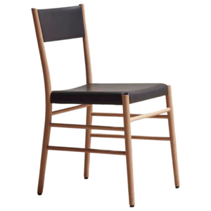 Pinch Avery Upholstered Dining Chair - Oak and Black Leather PI-DC-AV-OAK-HOU
