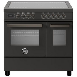 Bertazzoni Professional Series 90cm 5-Zone Induction Cooktop with Electric Double Oven Cooker Carbonio