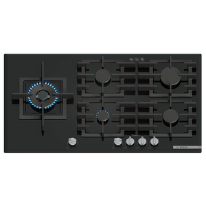 Bosch 90cm Series 6 Gas Cooktop Tempered Glass Black