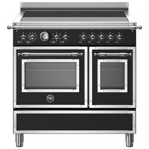 Bertazzoni 90cm Heritage Matte Black Induction Freestanding Double Oven