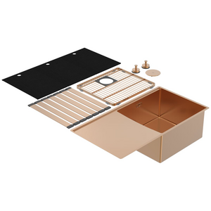 Abey Boutique Lugano Single Bowl Sink & Drainer - Artisan Copper