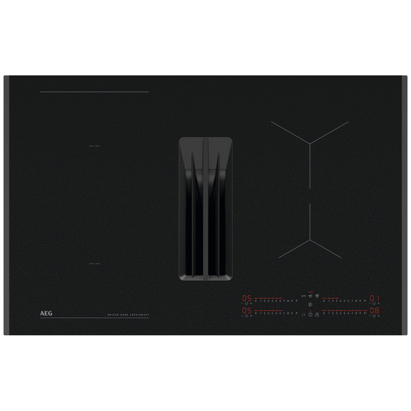 AEG 80cm 6000 Series 4 Zone Induction Cooktop with Integrated Rangehood NCH84B03FZ