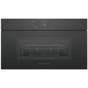 Fisher & Paykel Series 9 76cm Minimal Handleless Compact Combi-Microwave Oven Black