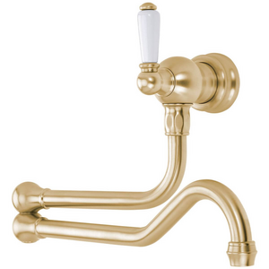 Shaws by Perrin & Rowe Wall Mounted Pot Filler Satin Brass
