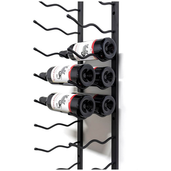KingsBottle 24 Bottle C-Type Label Display Wall Mounted Metal Wine Rack WMRC-02D24B