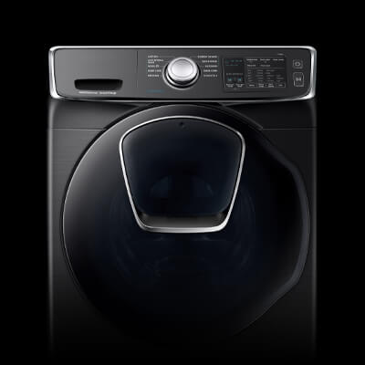 black integrated washer dryer