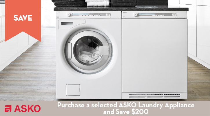 Purchase a selected ASKO Laundry Appliance and Save $200