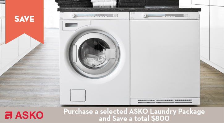 Purchase a selected ASKO Laundry Package and Save $800